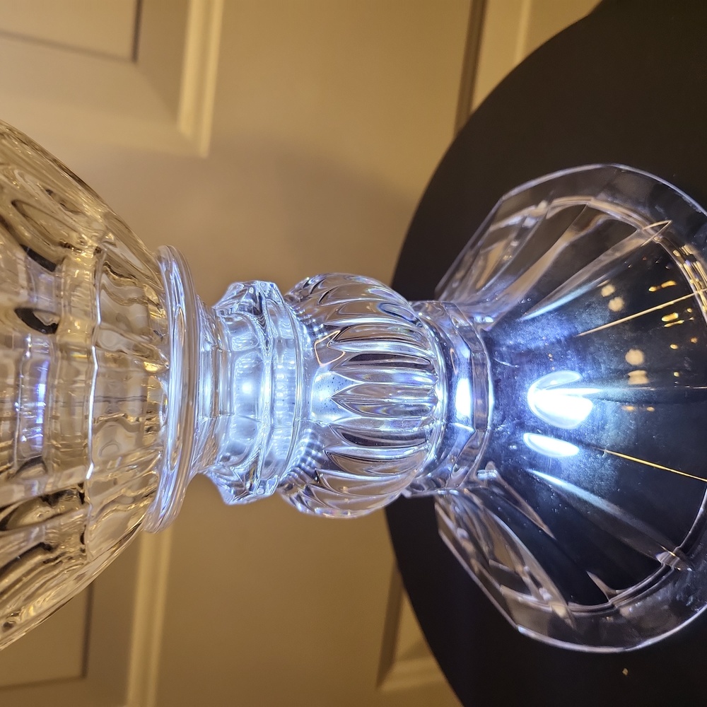 #1 Huge German Crystal Hurricane Vase Vintage 14" - Picture 4 of 9
